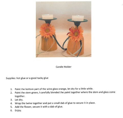 Pumpkin craft picture with instructions.