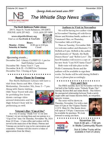 Front page of NB Library Newsletter