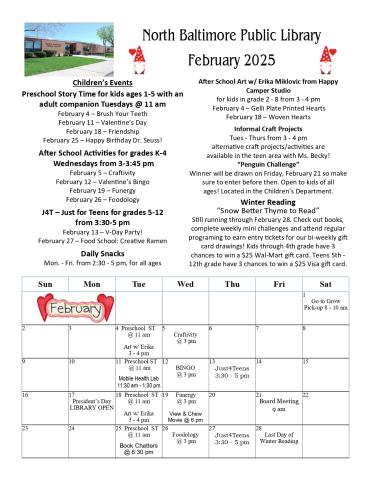 North Baltimore Public Library February Newsletter page 2