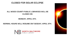 NB Library Closed for Solar Eclipse on Monday, April 8th, 2024