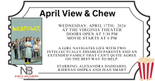 View & Chew April 17th, 2024 @ 6pm, Showing movie Wildflower